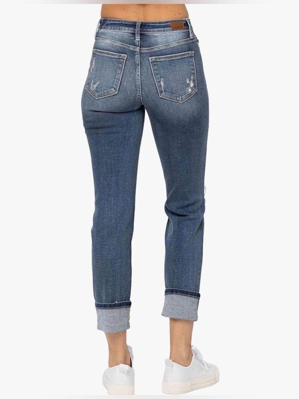 Judy Blue JB8275MD Boyfriend Straight-Leg Distressed Light Blue Jeans 15/32 - Picture 6 of 13